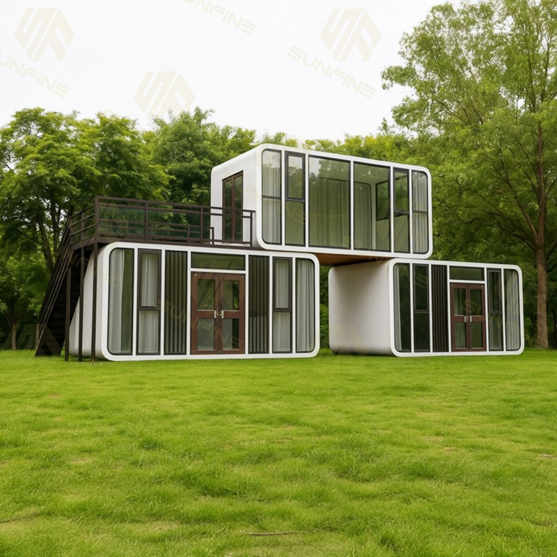 2 Bedroom Pod House Outdoor Prefab House Living and Working Apple Cabin