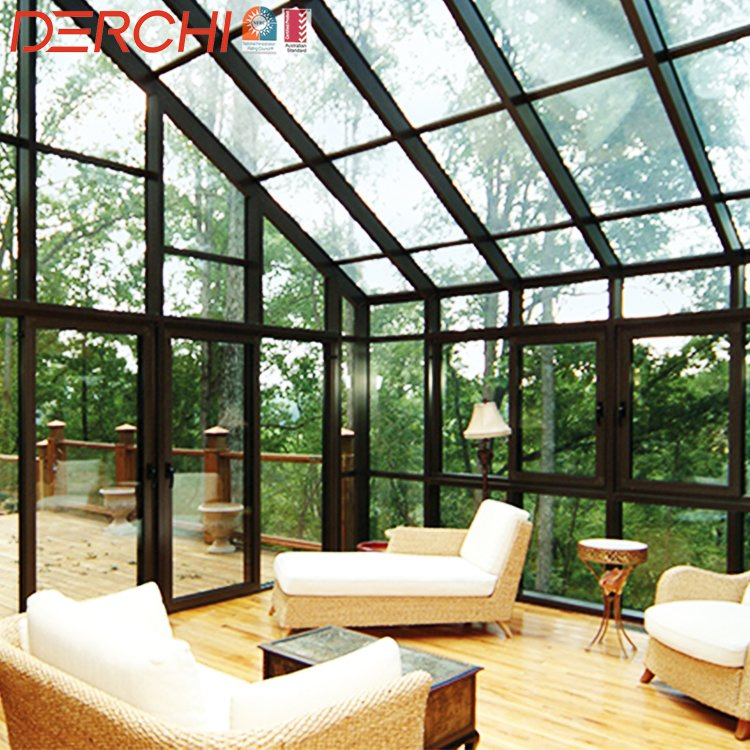 Factory Directly Wholesale California Glass Ultra-Narrow Frame Fixed Screen Windows Prefabricated Sun Houses