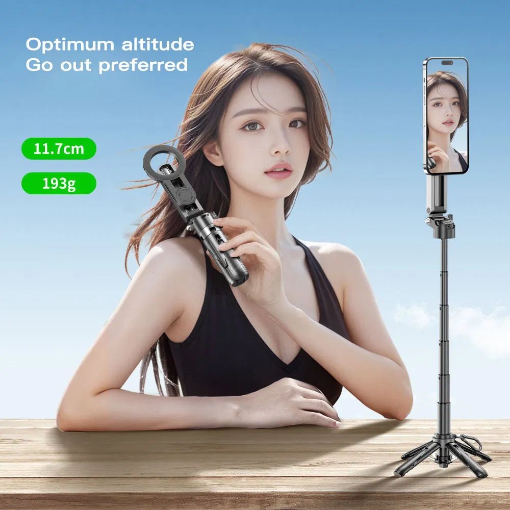 Mini Auto Pop-up Tripod Magnetic Remote Control Detachable Phone Clip Selfie Stick