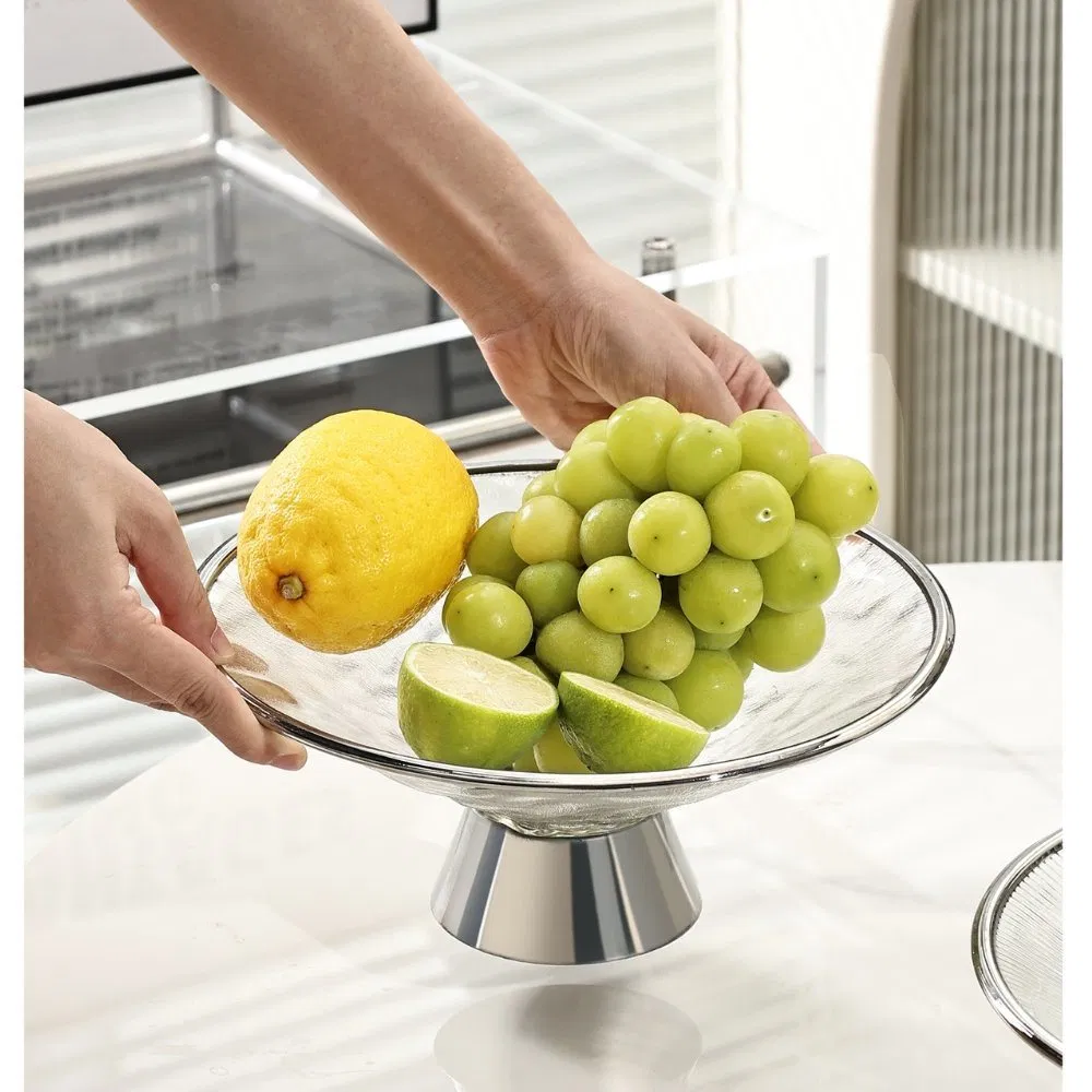 Tray Large Capacity Shelf Multifunctional Fruit Basket Simple Glass Plate Sandwich Mi24744