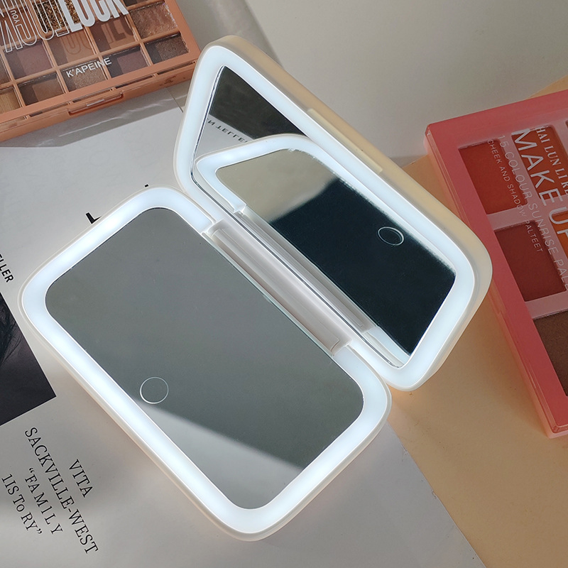 Travel Portable Foldable HD LED Dual-Light Makeup Mirror
