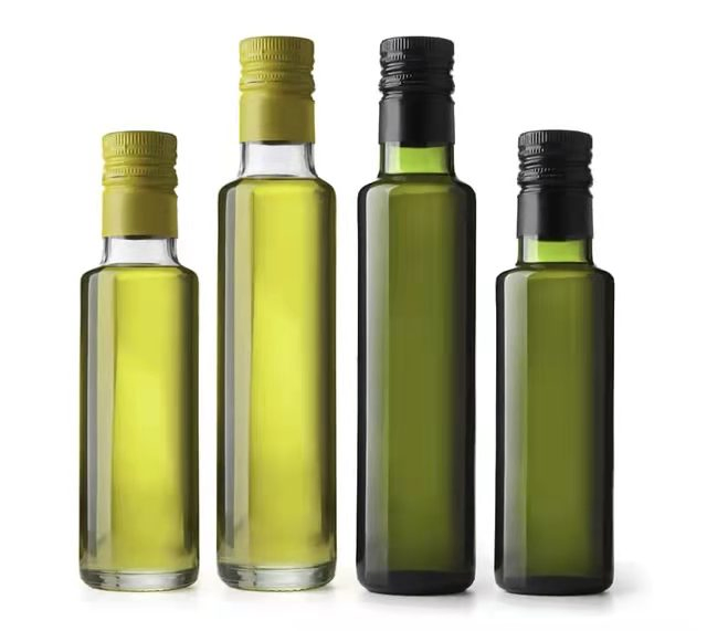 Food Grade 250ml 500ml 750ml 1000ml Empty Square Antique Green Marasca Glass Bottle Olive Oil Bottle