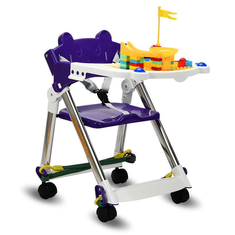 Portable Foldable Baby Chair with Adjustable Safety Belt for Kids Dining Feeding