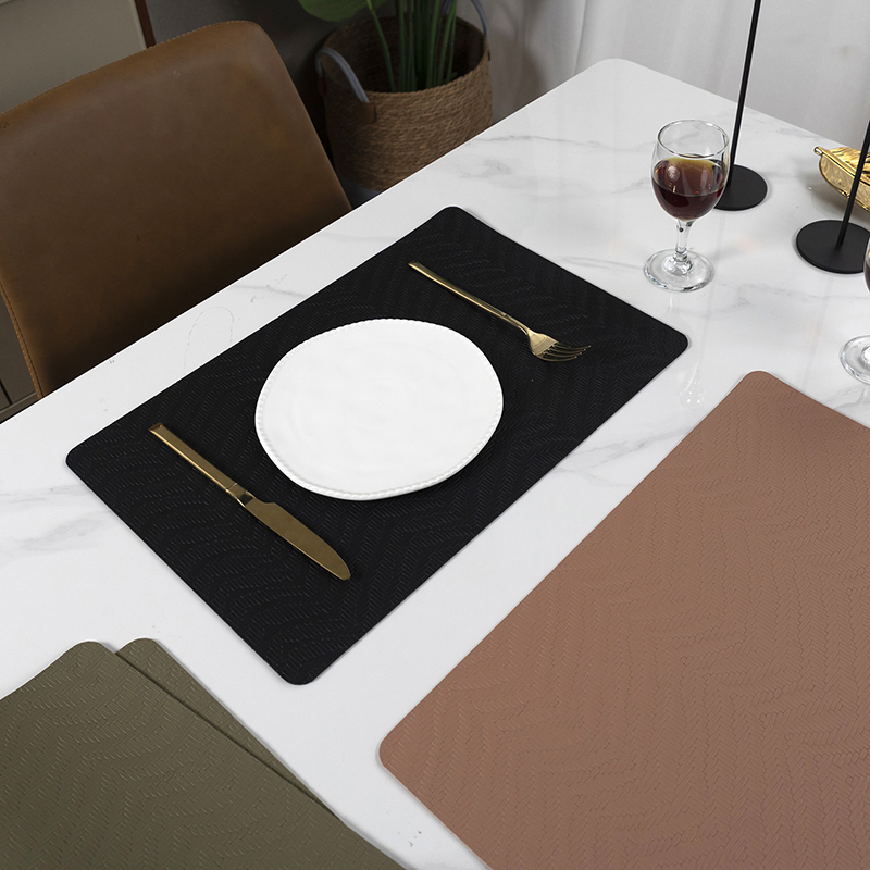 Waterproof Placemat Square Double-Sided Leather Creative Pacemat