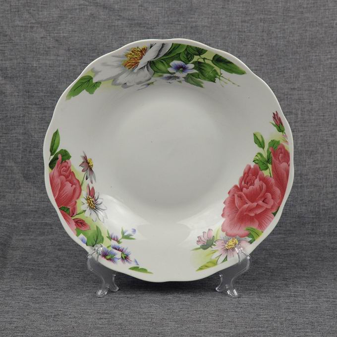 10"Soup Plate Simple Decal Cut Edge Porcelainware Ceramics Tableware