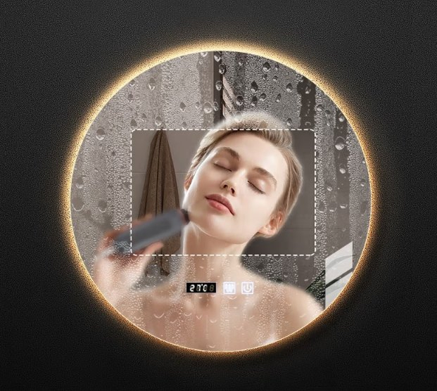 Stylish Three-Color Illuminated Bathroom Cosmetic Mirror with Fog Resistance