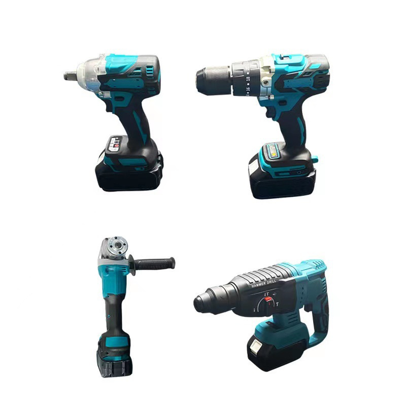 Battery Power Tool Set with Cordless Tools and Lithium Battery Combo