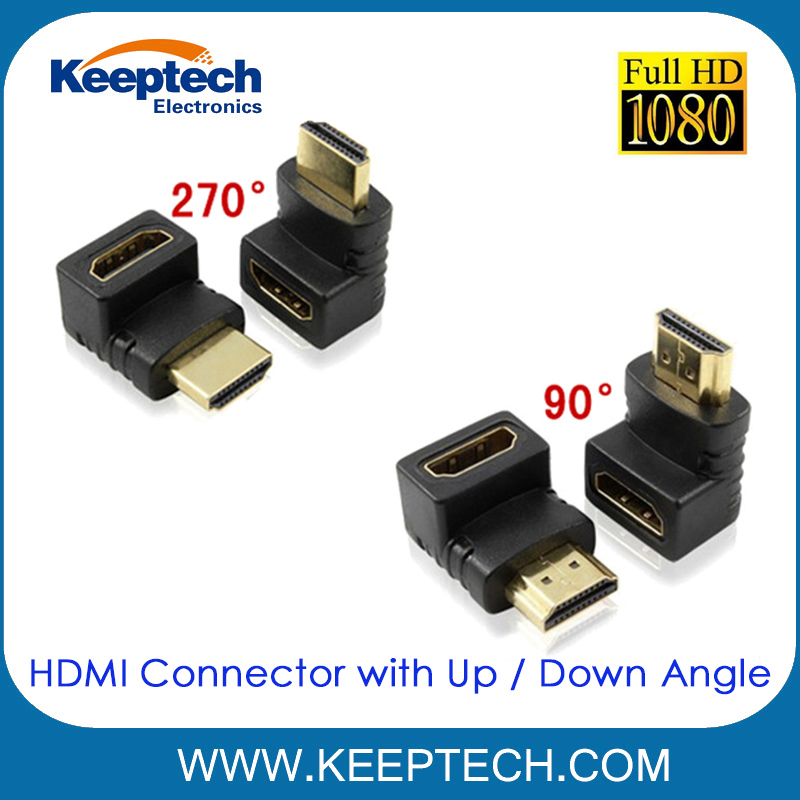 HDMI Female to Male Extender Connector with up Turn Angle Down Turn Angle for HDTV 1080P