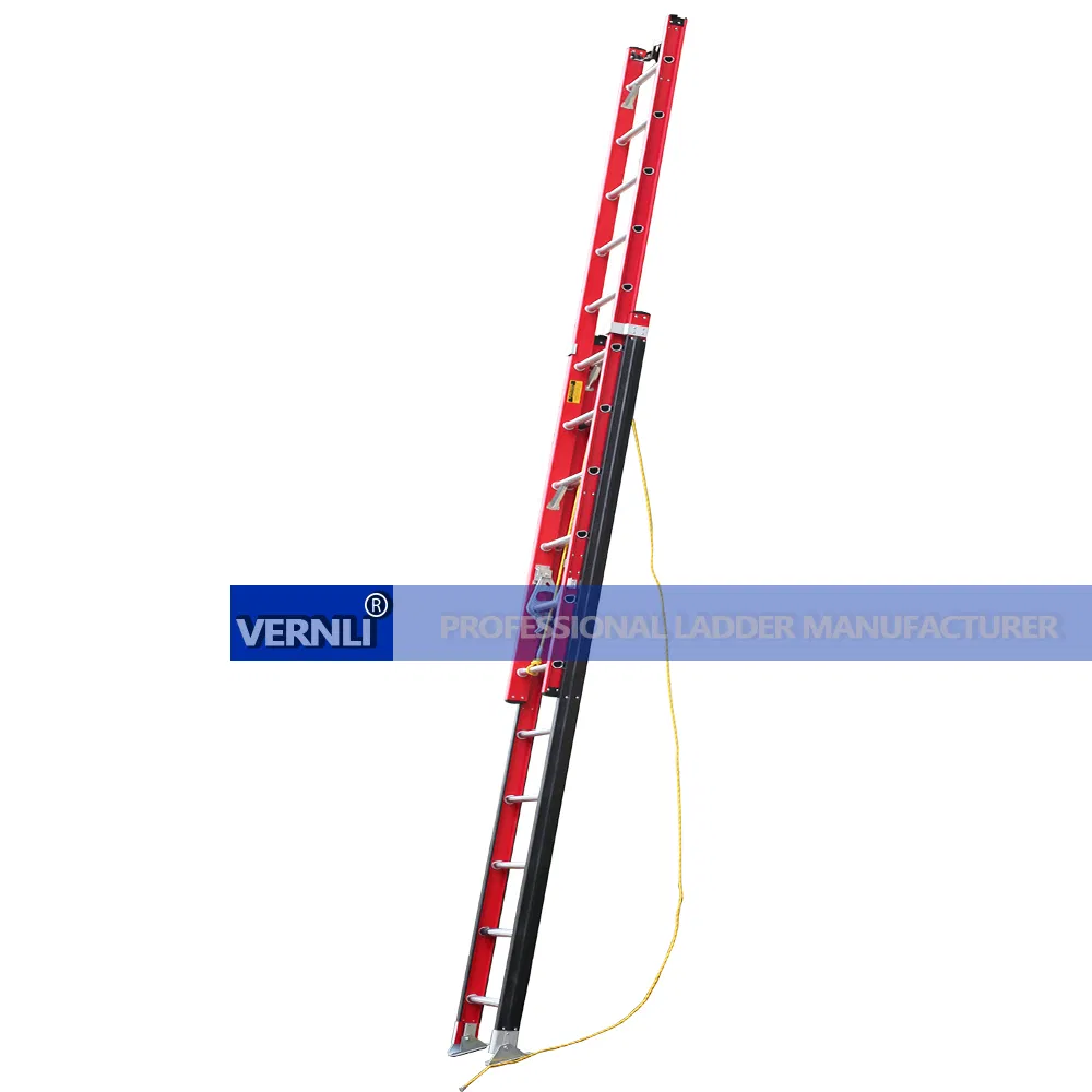 FRP Insulated Non-Conductive Extendable Folding Extension Stair Ladder for Telecom