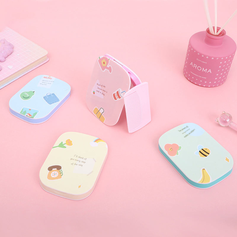 Wholesale Creative Cartoon Cute Super Cute Mirror Comb All-in-One Mini Portable Airbag Comb Hand Mirror