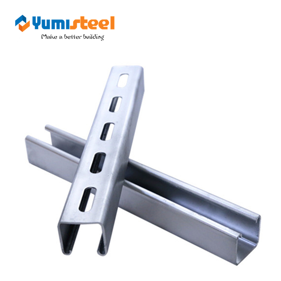 Customizable Z/C Shape Lightweight Steel Purlin for Large Constuction Main Material of C-Shaped Steel Groove Hot-DIP Galvanized Seismic Pipe Gallery