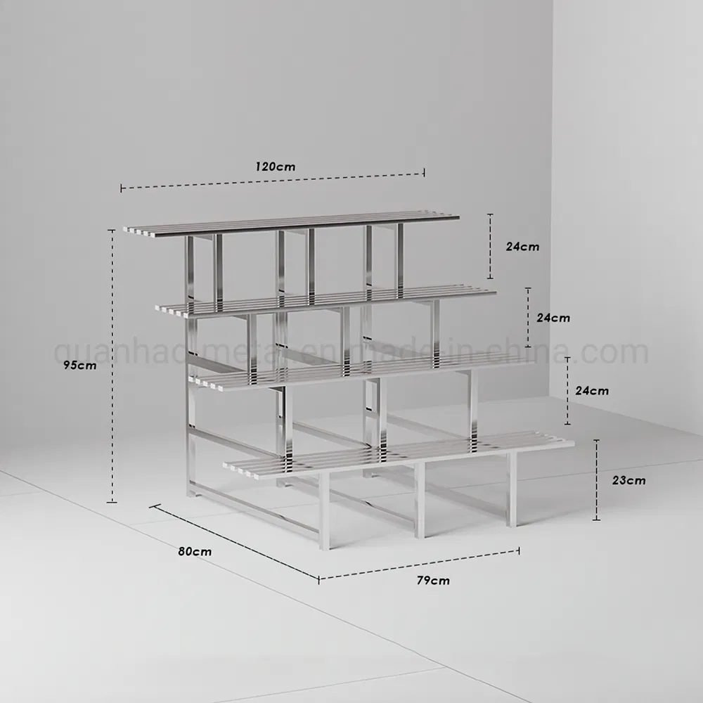 4 Tier Stainless Steel Plant Rack Modern Balcony Flower Rack Plant Shelf