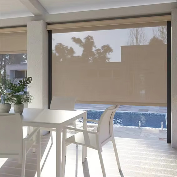 Hot Selling Customized Patio Motorized Roller Zip Screen Blinds for Pergola