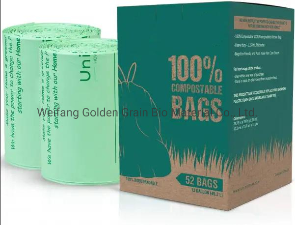 New Design Corn Starch Eco Friendly Garbage Bag Bolsas De Basura Drawstring Trash Bags Wholesale