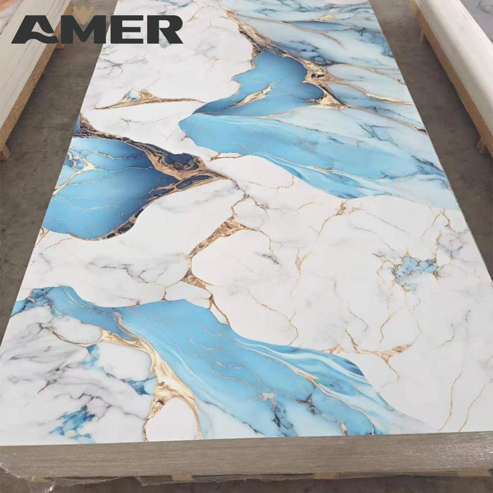 Interior Wall PVC UV Marble Sheet Hot Sale 3D Printing Wall Panel