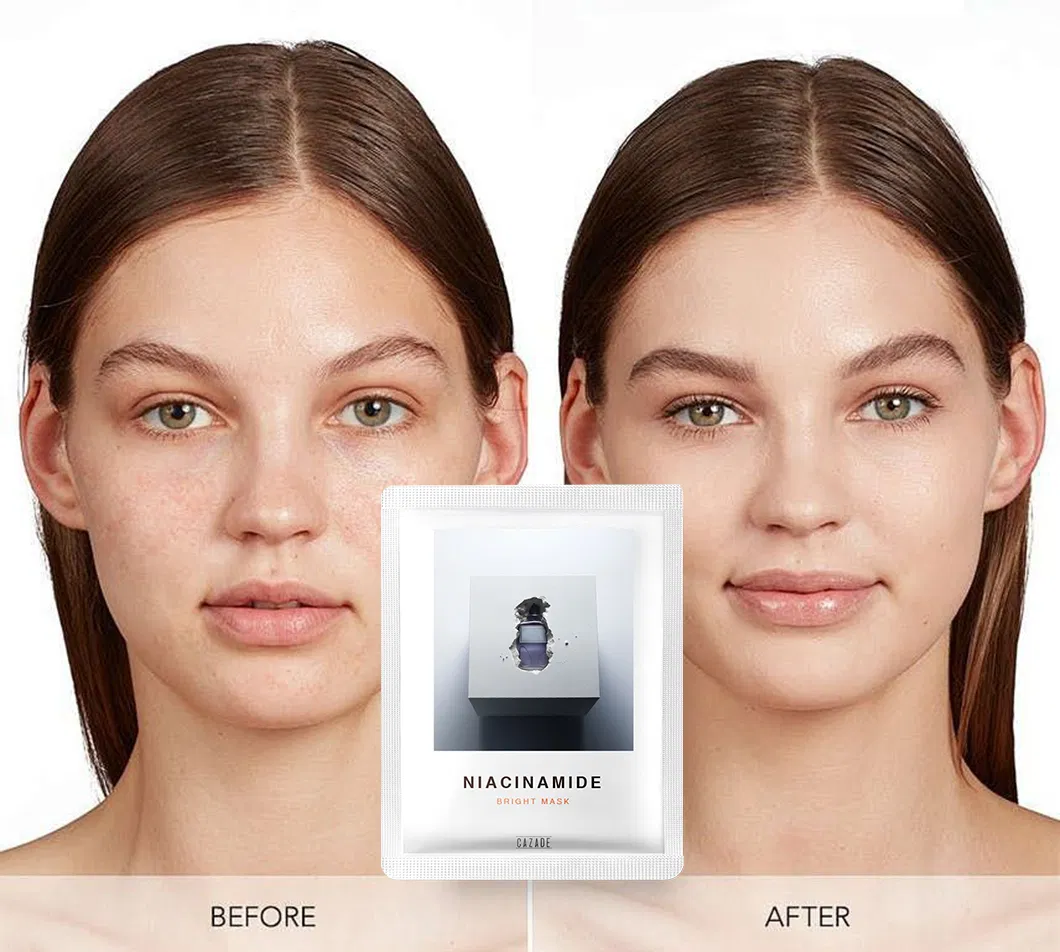 Private Label Nicotinamide Brightening Facial Sheet Mask Hydrating & Soothing Anti-Aging Treatment for Sensitive Skin Care Face Mask