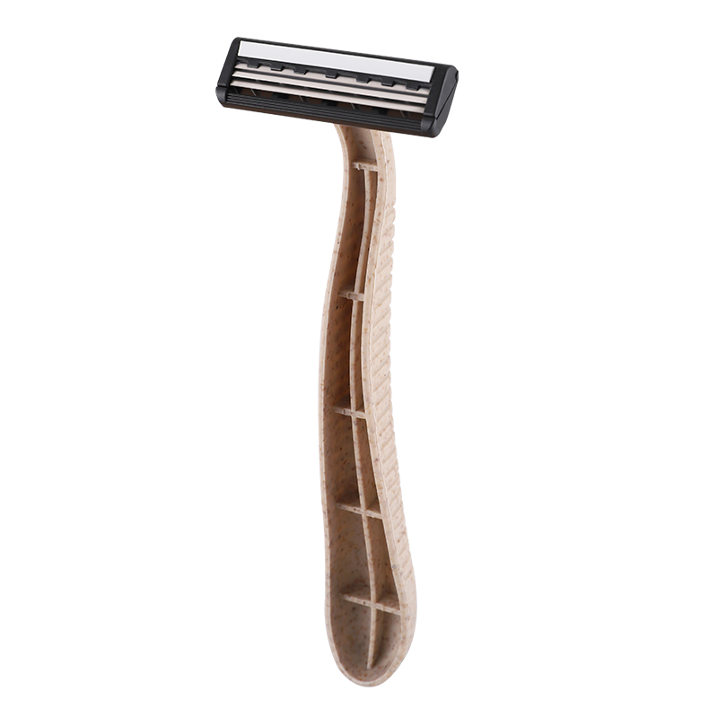 Eco-Friendly Triple Blade Disposable Razors with Wheat Straw Handles