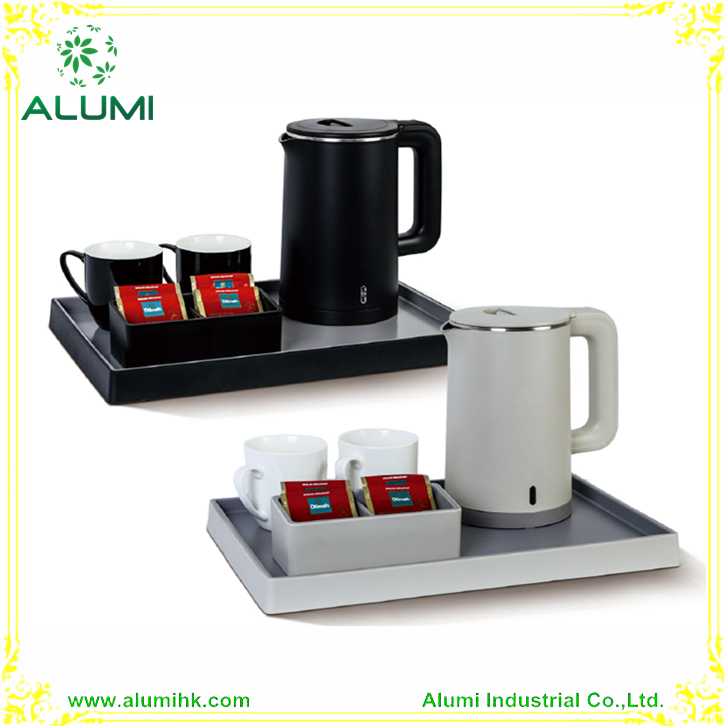 Hotel Electric Stainless Steel Kettle Tray Set 1L