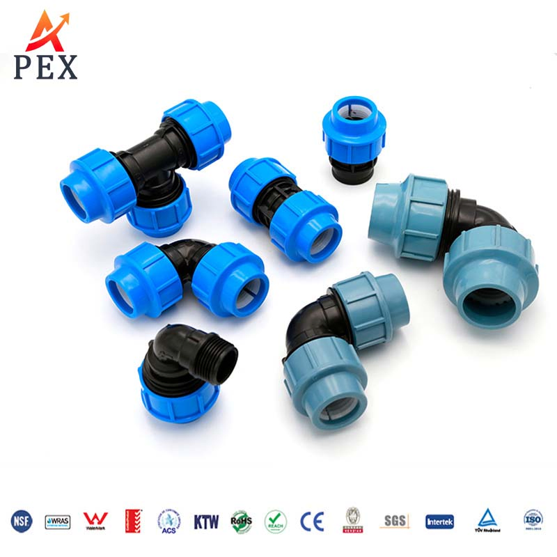 Pn10/Pn16 PP Compression Fittings for Irrigation & Water Systems - 1MPa/1.6MPa Pressure Rated Heavy Duty Pipe Connectors