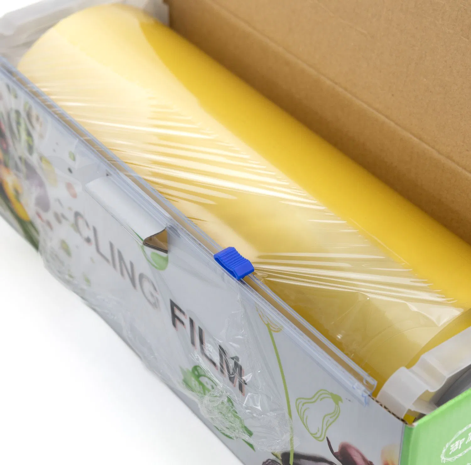 Factory Wholesale Slide Cutter Food Pack Stretch PVC Cling Wrap Film PVC Food Cling Wrap Roll