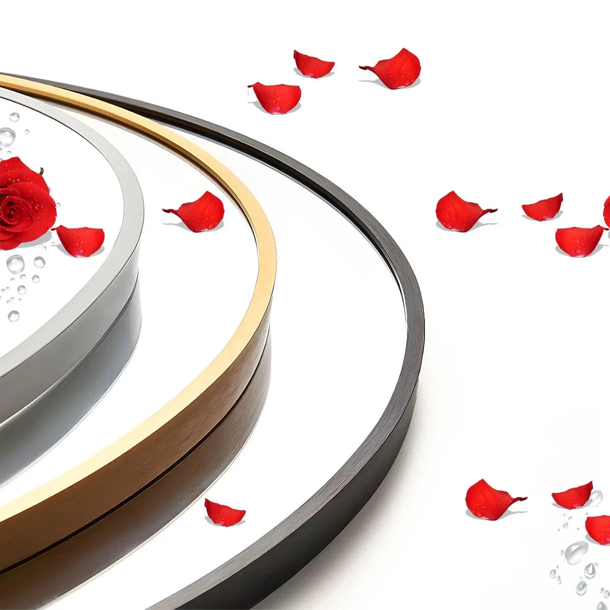 Smart Mirror Oval-Shaped LED - Illuminated Bathroom Mirror with Aluminum Alloy Frame, Bluetooth Makeup Mirror