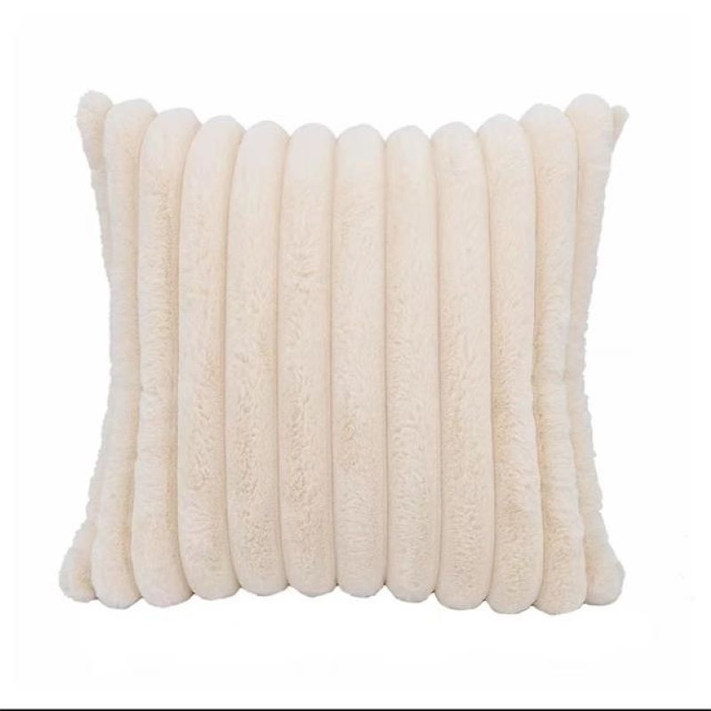Polyester Jacquard Stripe Fake Fur Cushion of Wholesale Outdoor Pation Pillowcased