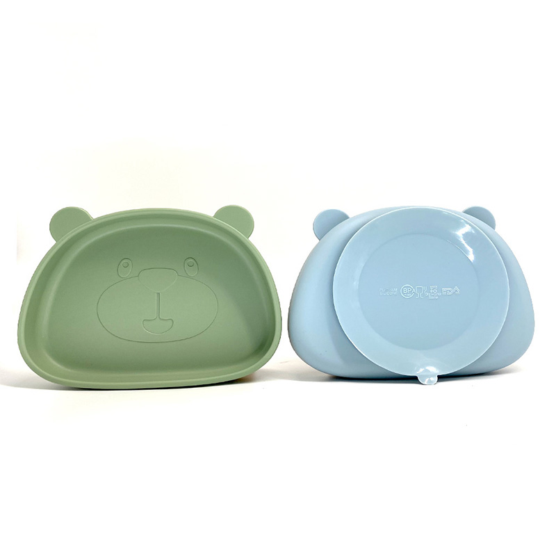 Kids Silicon Feeding Set Minimalist 100% Food-Grade Silicone Plates for Toddlers with Suction Cup