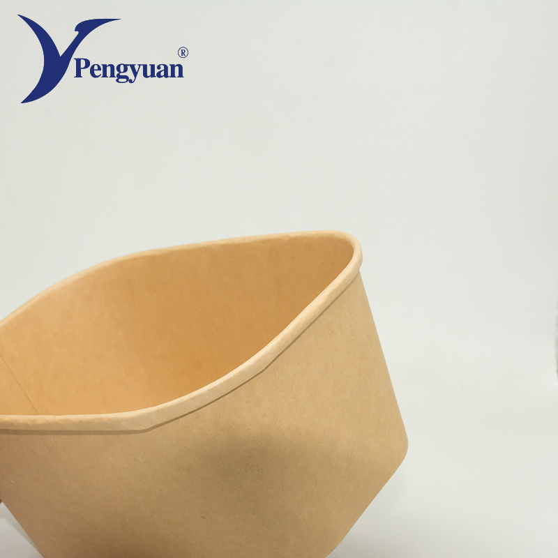 Kraft Paper Salad Bowl Disposable Biodegradable Takeaway Food Bowl