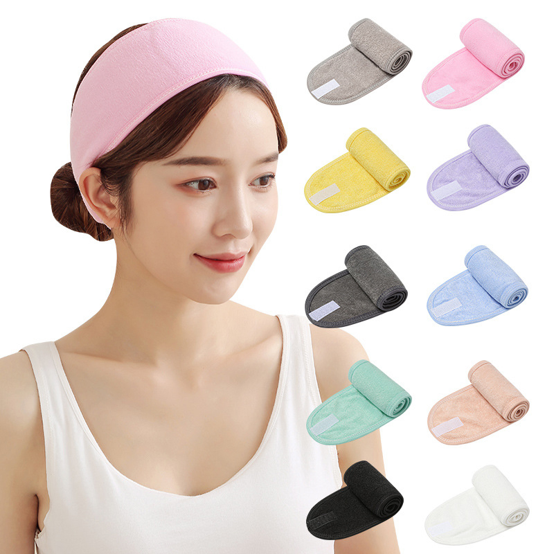 Custom Logo Makeup SPA Hairband with Magic Tape Beauty Girls Headband