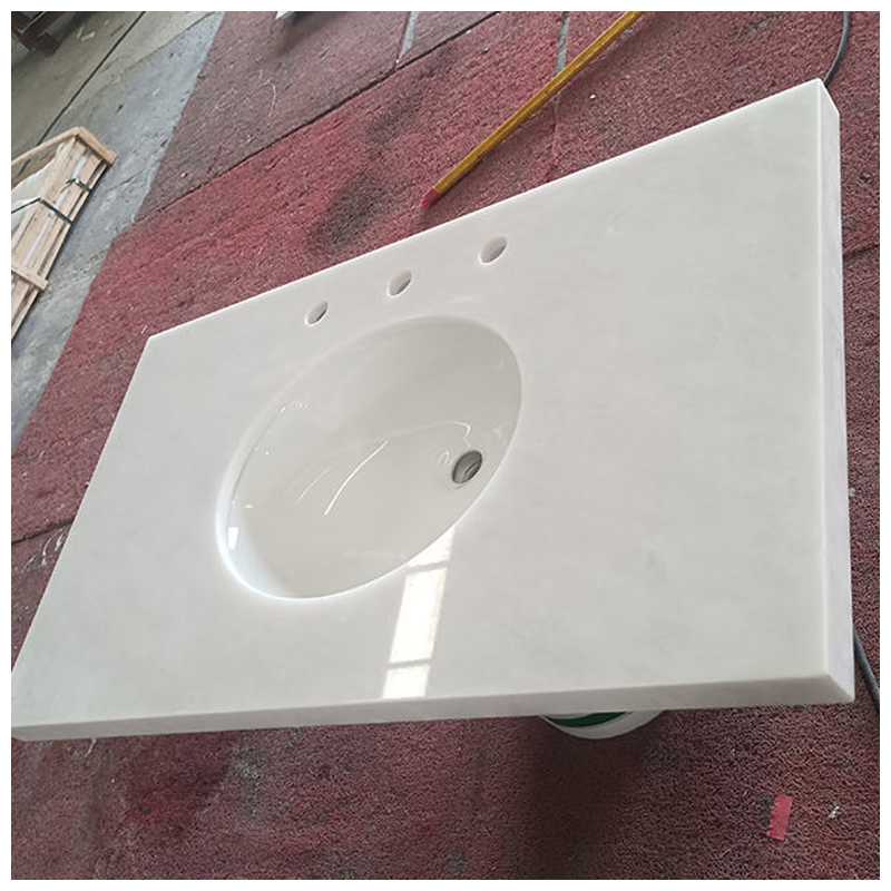 Pure White Marble Single Sink Vanity Tops