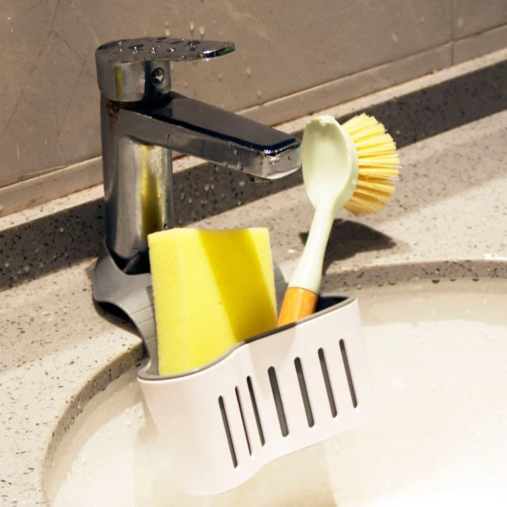 Kitchen Sink Caddy Sponge Holder Organizer, Storage Double-Sides Sink Drain Rack