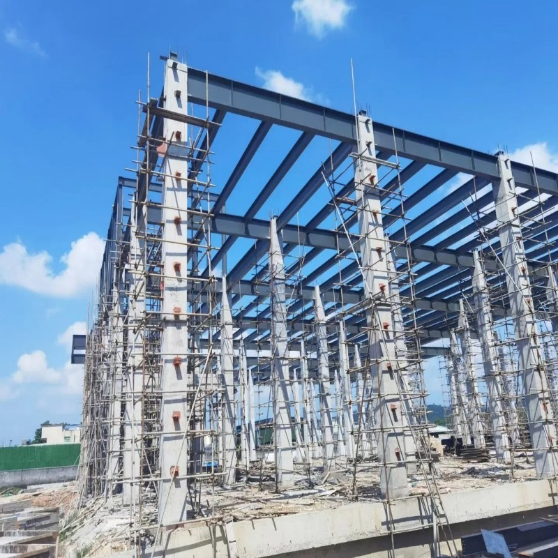 Pre-Engineered Steel Structure Construction Factory Warehouse Hangar Car Storage Shed with Sandwich Panel