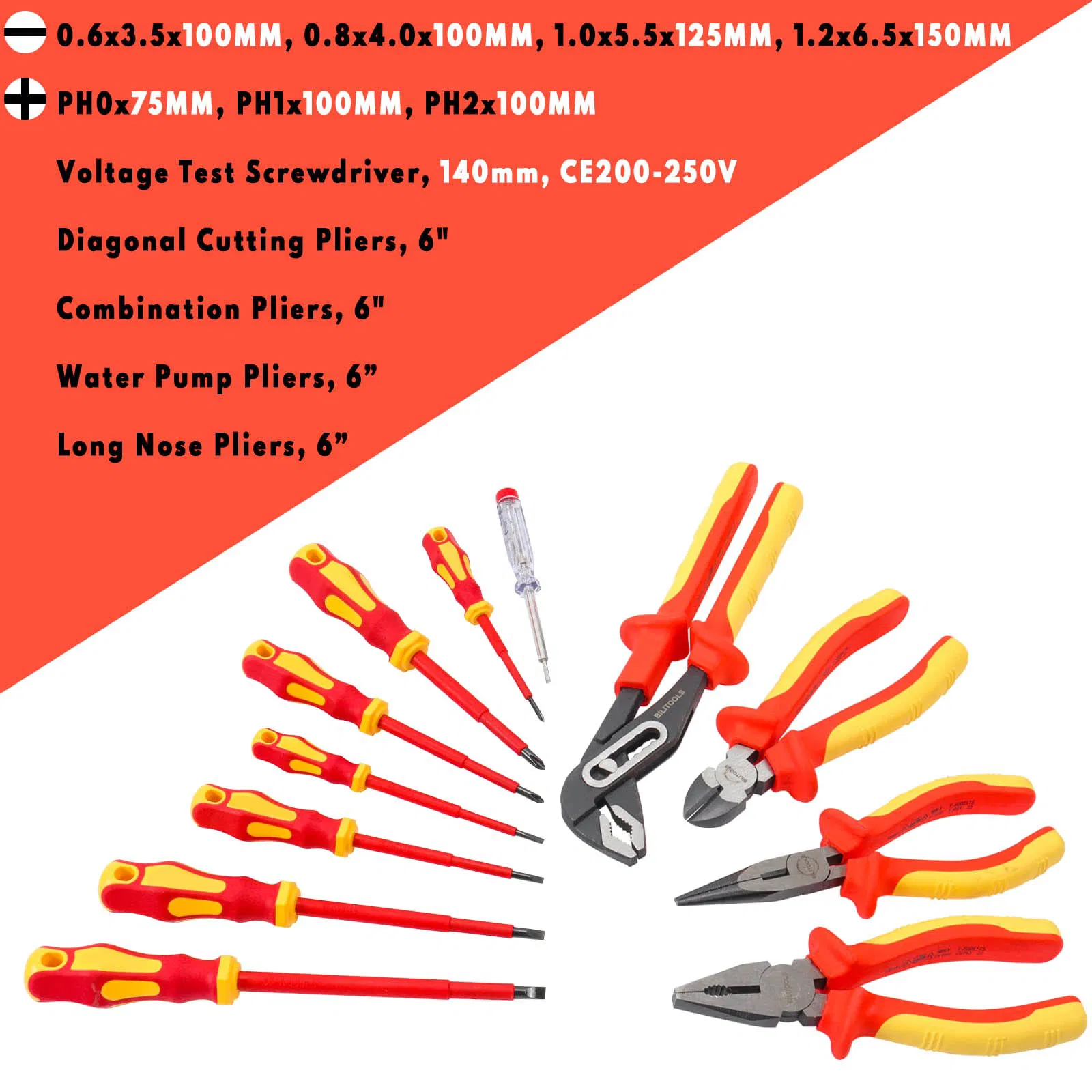 1000V Mini Insulated Screwdriver Set, Magnetic Tip Mini Electrician Screwdriver Set Slotted, Phillips Head Pliers Set