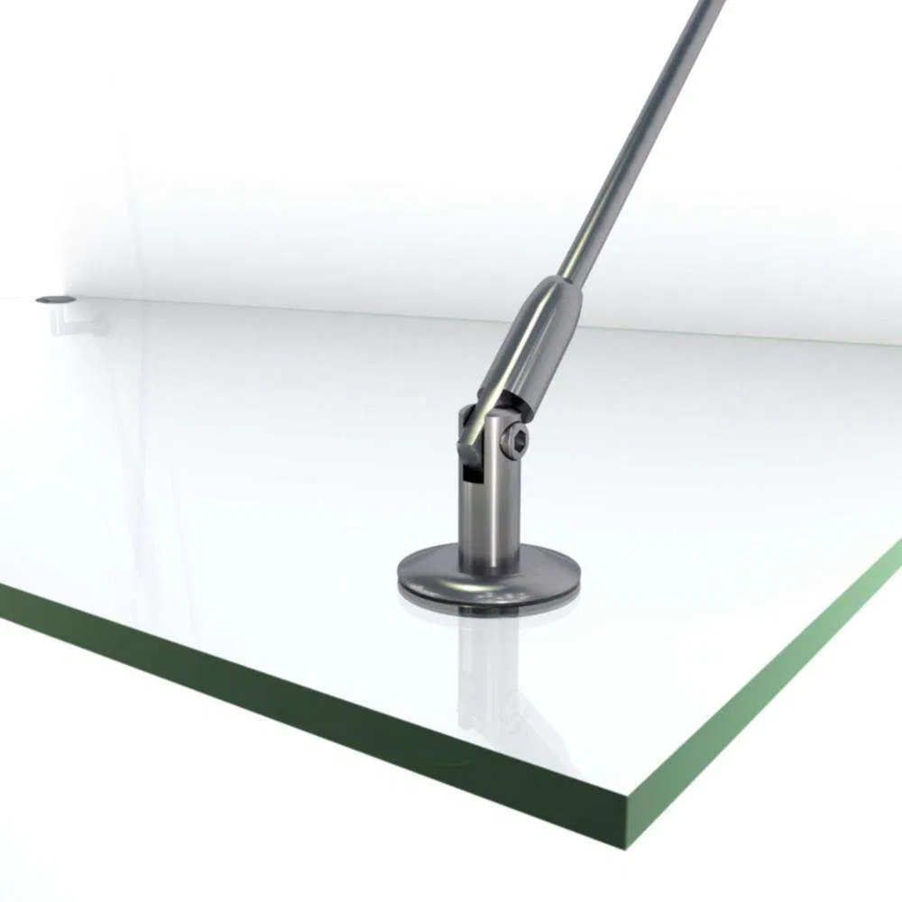 Custom Front Door Glass Canopy Awning Satin Hardware