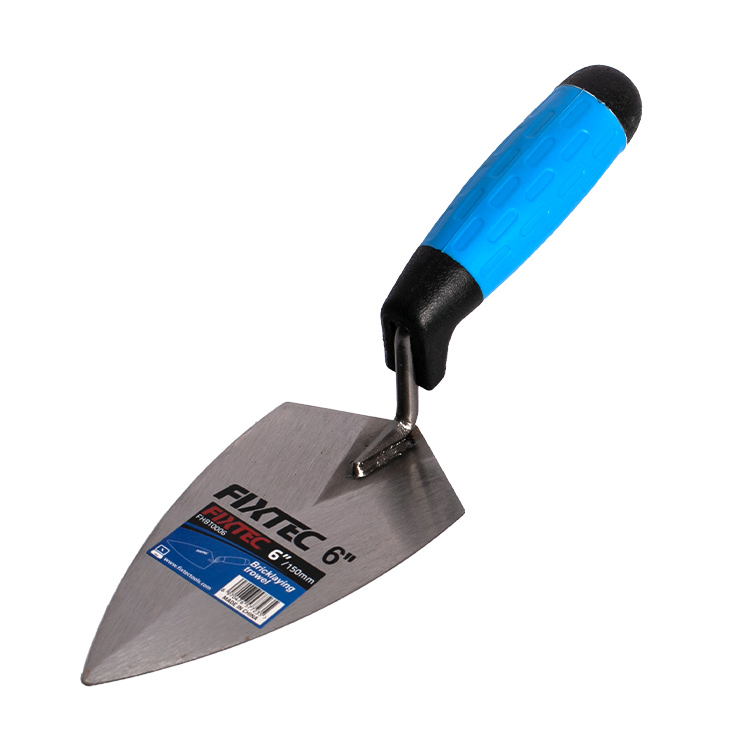 Fixtec Hand Tools 6'' 8'' 10'' Carbon Steel Brick Bricklaying Trowels with Rubber Handle