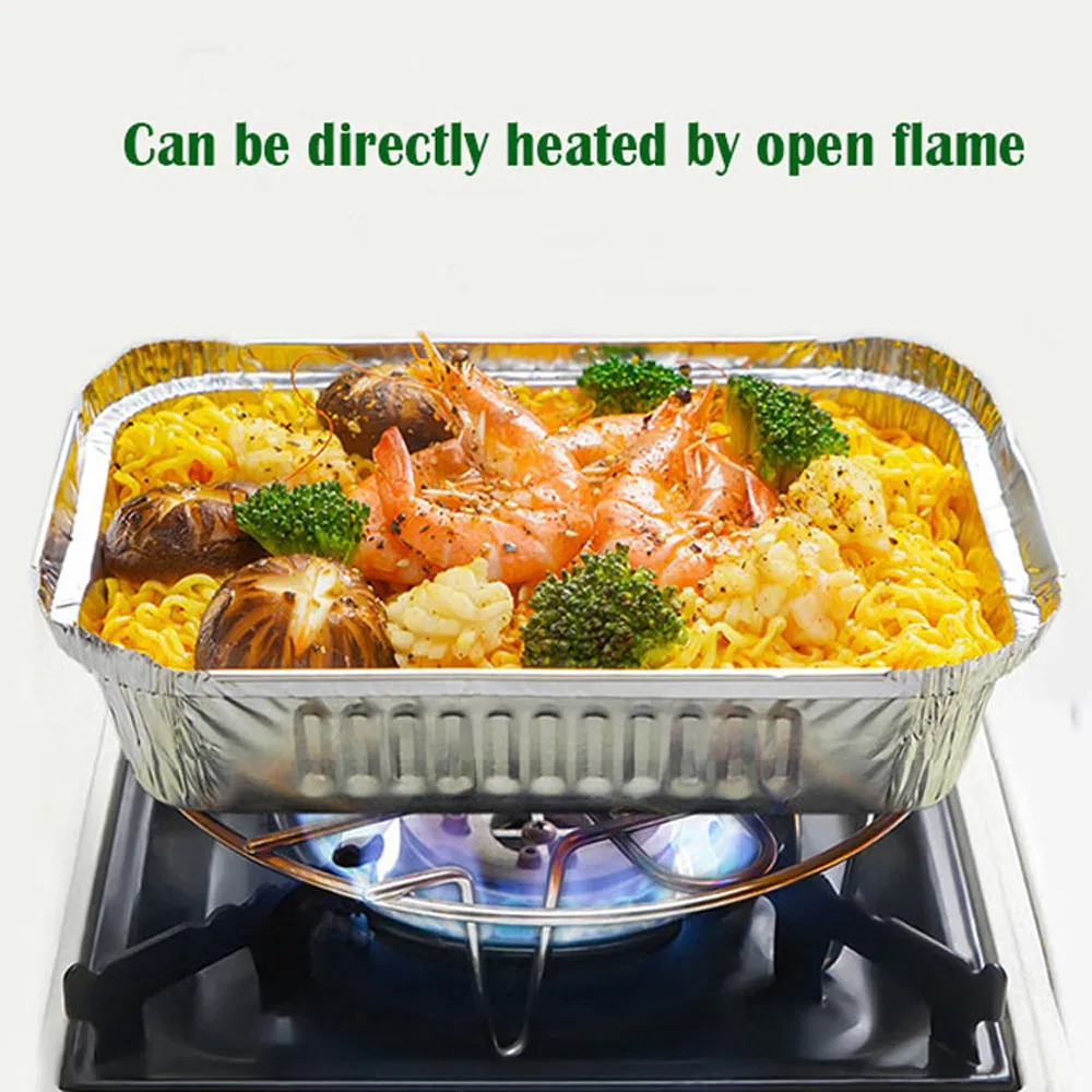 High Quality Silver Aluminum Foil Container Box Tray for Food Packing Baking