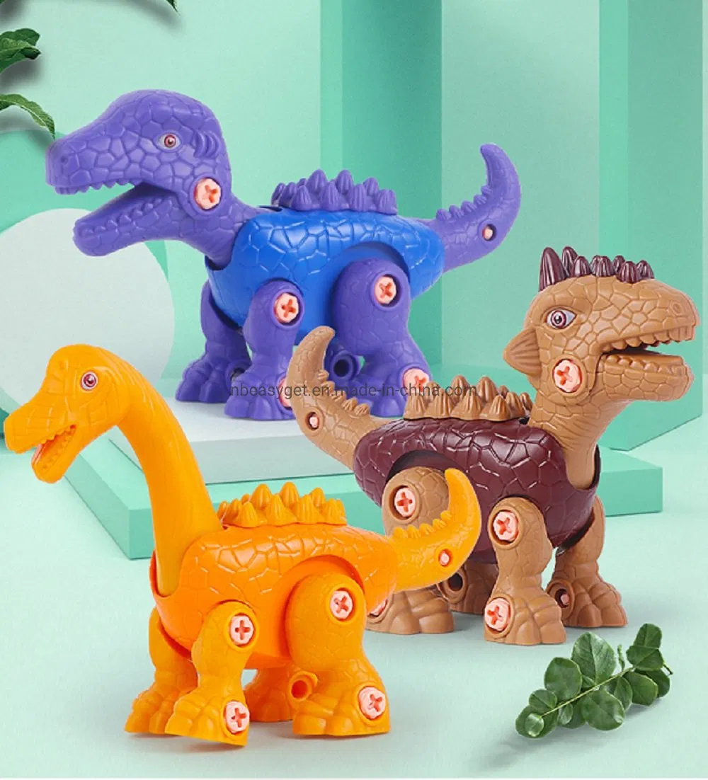 Dino DIY Construction Site Assembly Toy with Screws Take Apart Dinosaur Toys for Kids Building Toy Set with Electric Drill Play Kit Stem Learning Esg17660