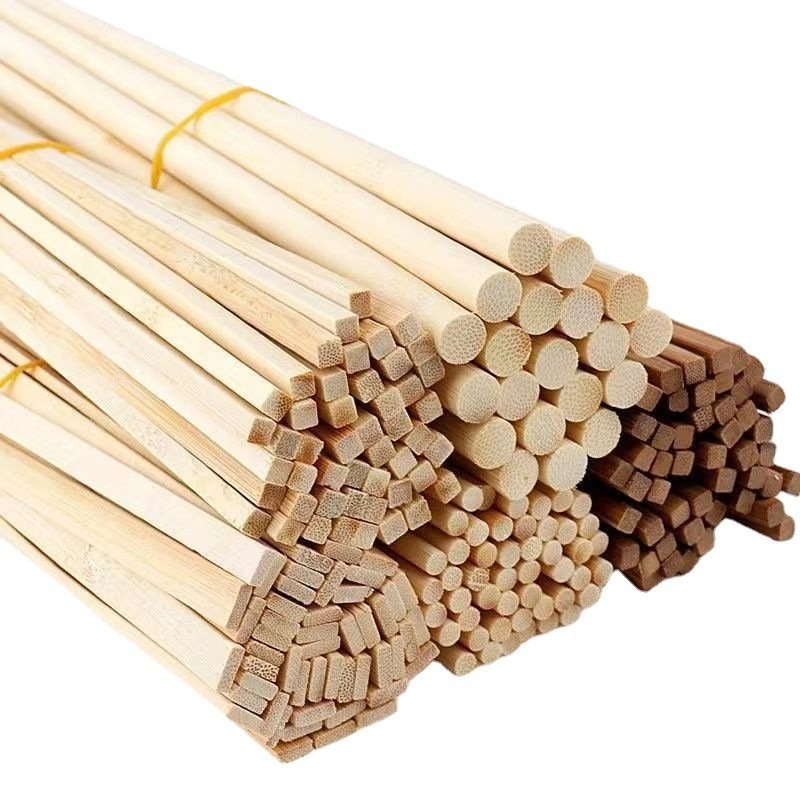DIY Wooden Bamboo Sticks with Custom Shape & Size for Ice Cream Kulfi Skewer Broom