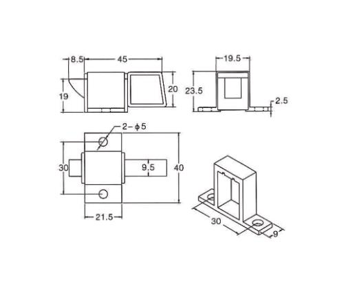 Hot Sale Aluminum Zinc Alloy Vertical Lock Flush Door Bolt Mx500