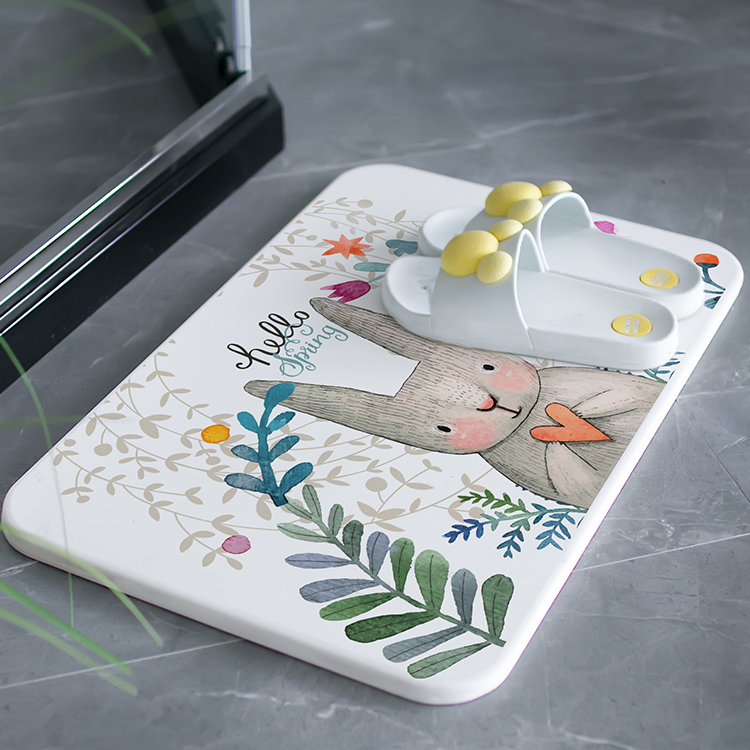 Shower Custom Non Slip Floor Absorbent Diatomaceous Earth Quick Dry Diatom Mud Bathroom Diatomite Bath Mat