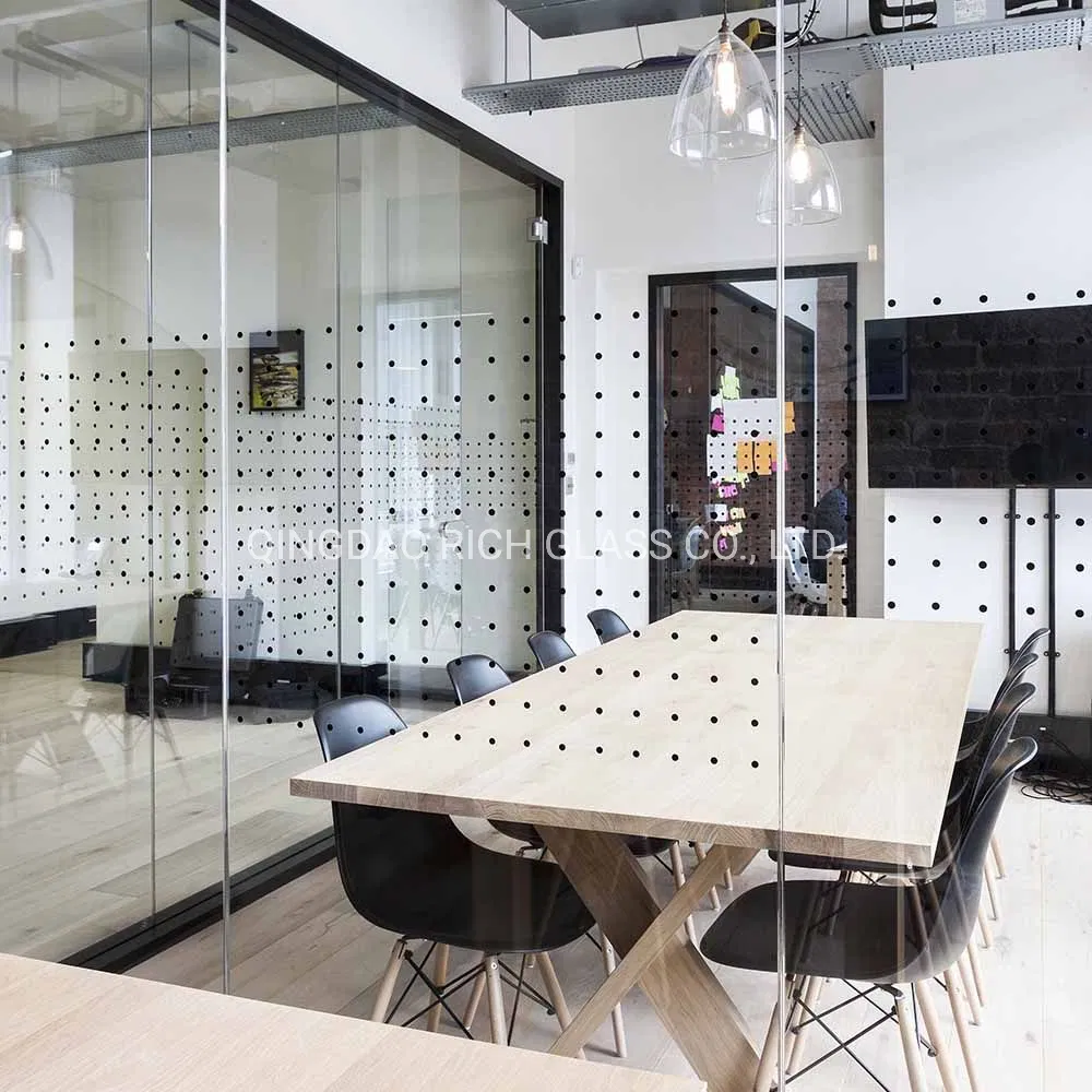 Custom Size Ceramic Silk Screen Digital Printing Decoration Tempered Glass for Building Partition Railing Doors