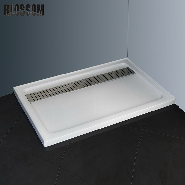 Low Profile White Rectangle Acrylic Shower Tray for Shower Enclosures