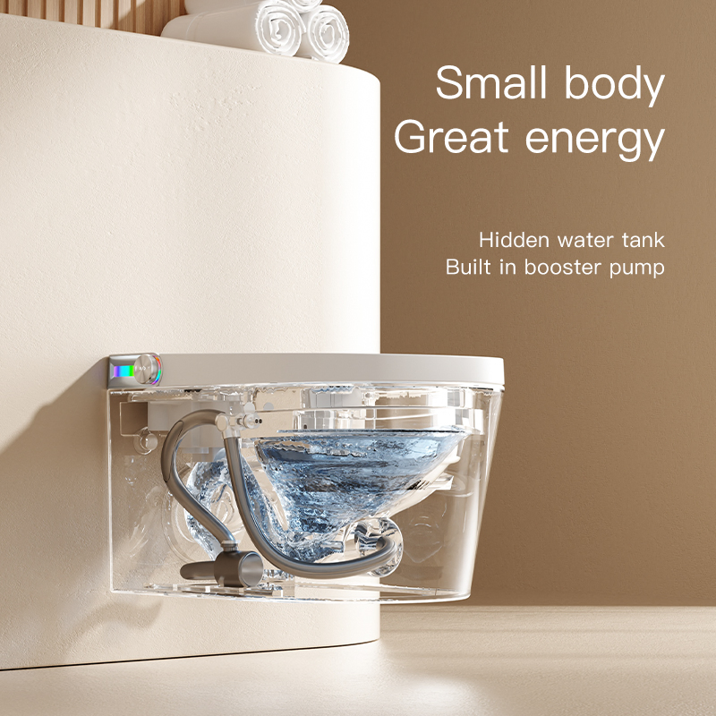 Concealed Cistern Back to Wall Toilet Set Bathroom Tankless Wall Mounted Intelligent Toilet