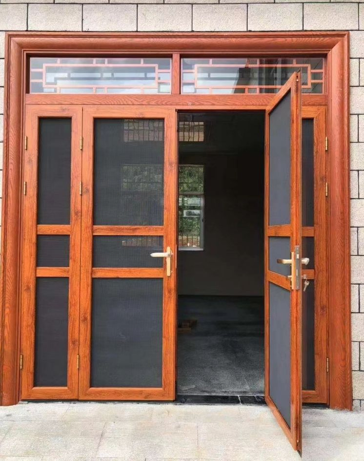 Wholesale Flat Screen Doors Windows Aluminum Alloy Gold Steel Mesh Low Gauge Trackless Invisible Folding Screen Doors Windows