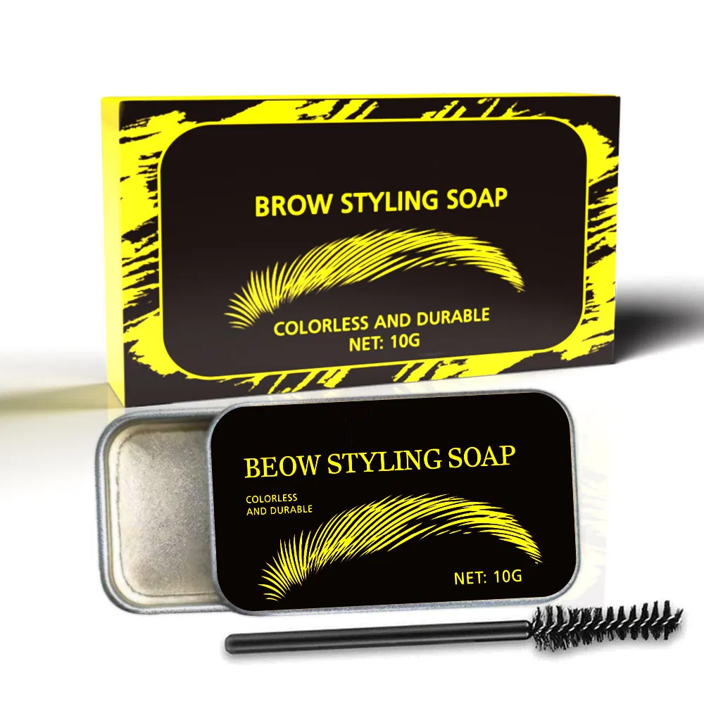 Natural Eyebrow Styling Wax Waterproof Long Lasting Eyebrow Shape Soap Eyebrow Styling Soap with Brush