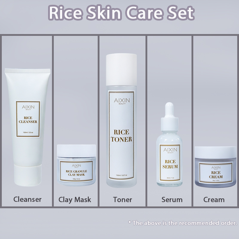 Beauty Cosmetics Skin Care Moisturizing Balancing Skin Rice Care Set