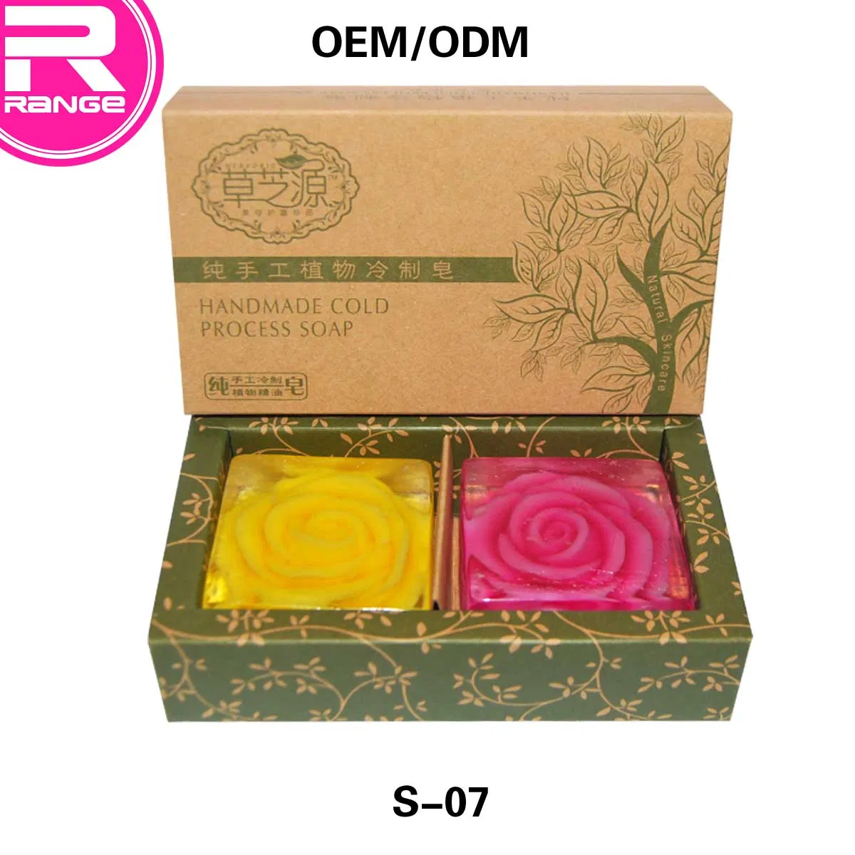Natural Essential Handmade Transparent Oil Rose Bath Set Soap Gift Box