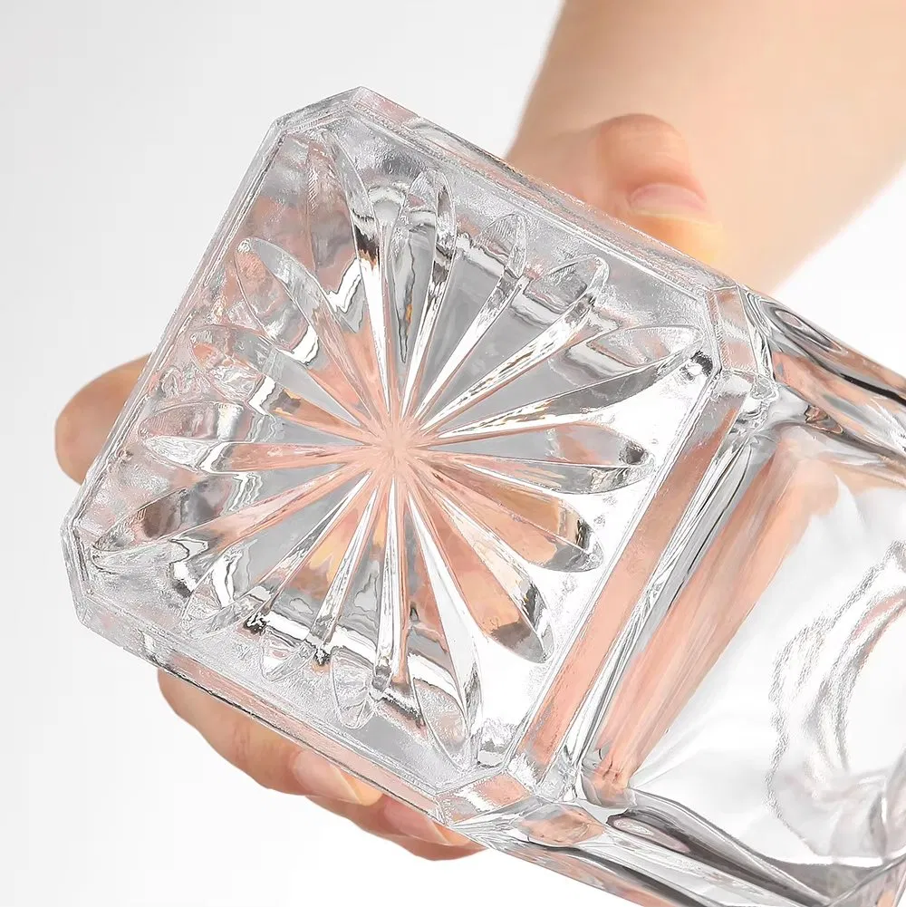 Wholesale Transparent Crystal Glass Engraved Design Wine Storage Glassware Bottle Wine Decanter