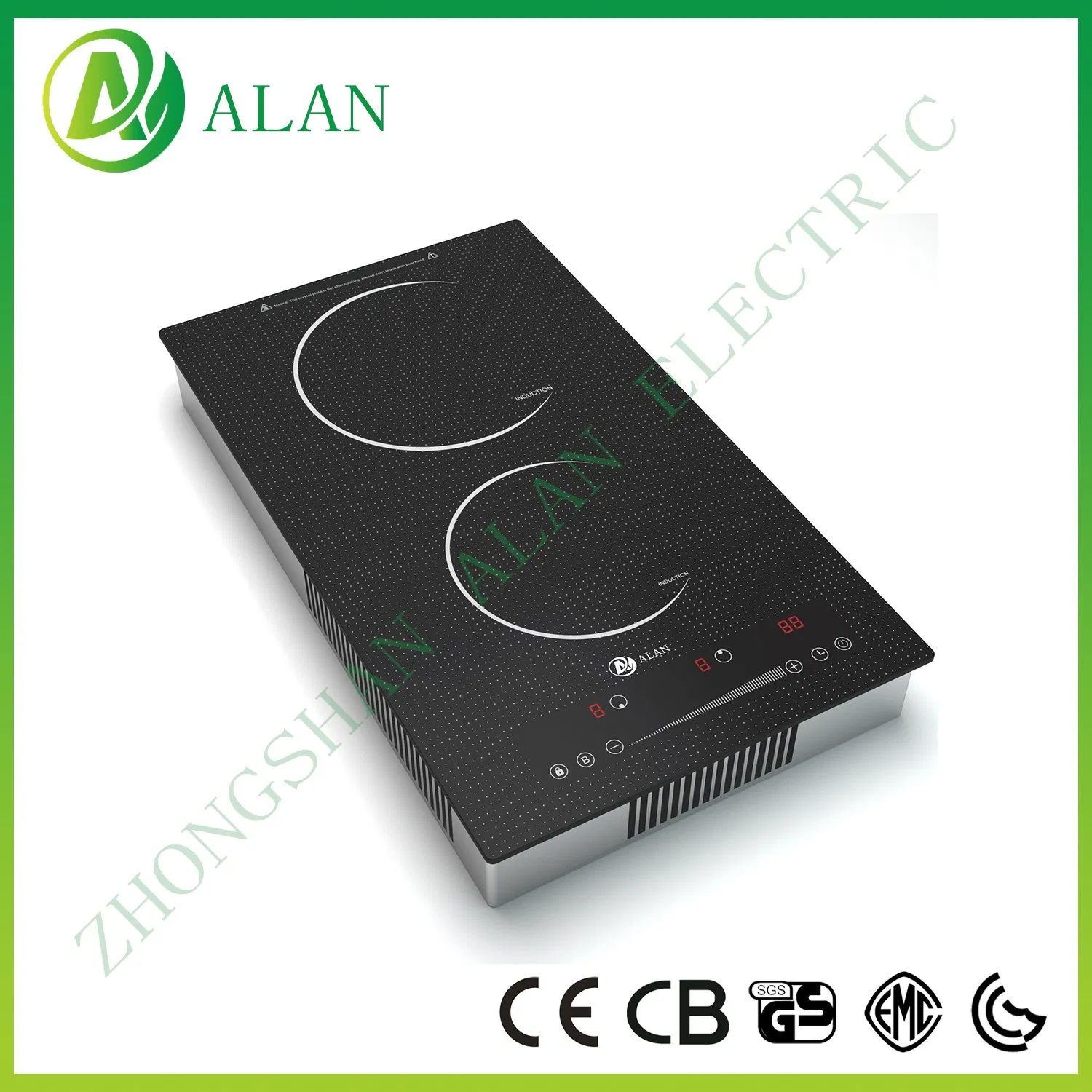 Factory Direct Supply High Firepower Domino Induction Cooker Double Hotplate Cooktop Real 1200+1800W