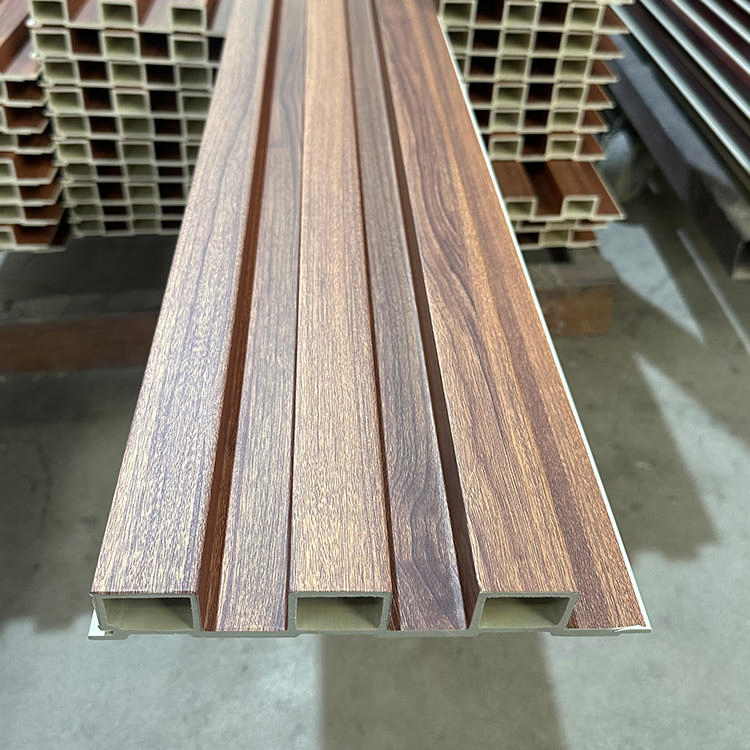 100*50mm Wood Plastic Composite Waterproof Exterior Fluted Outdoor WPC Wall Panel